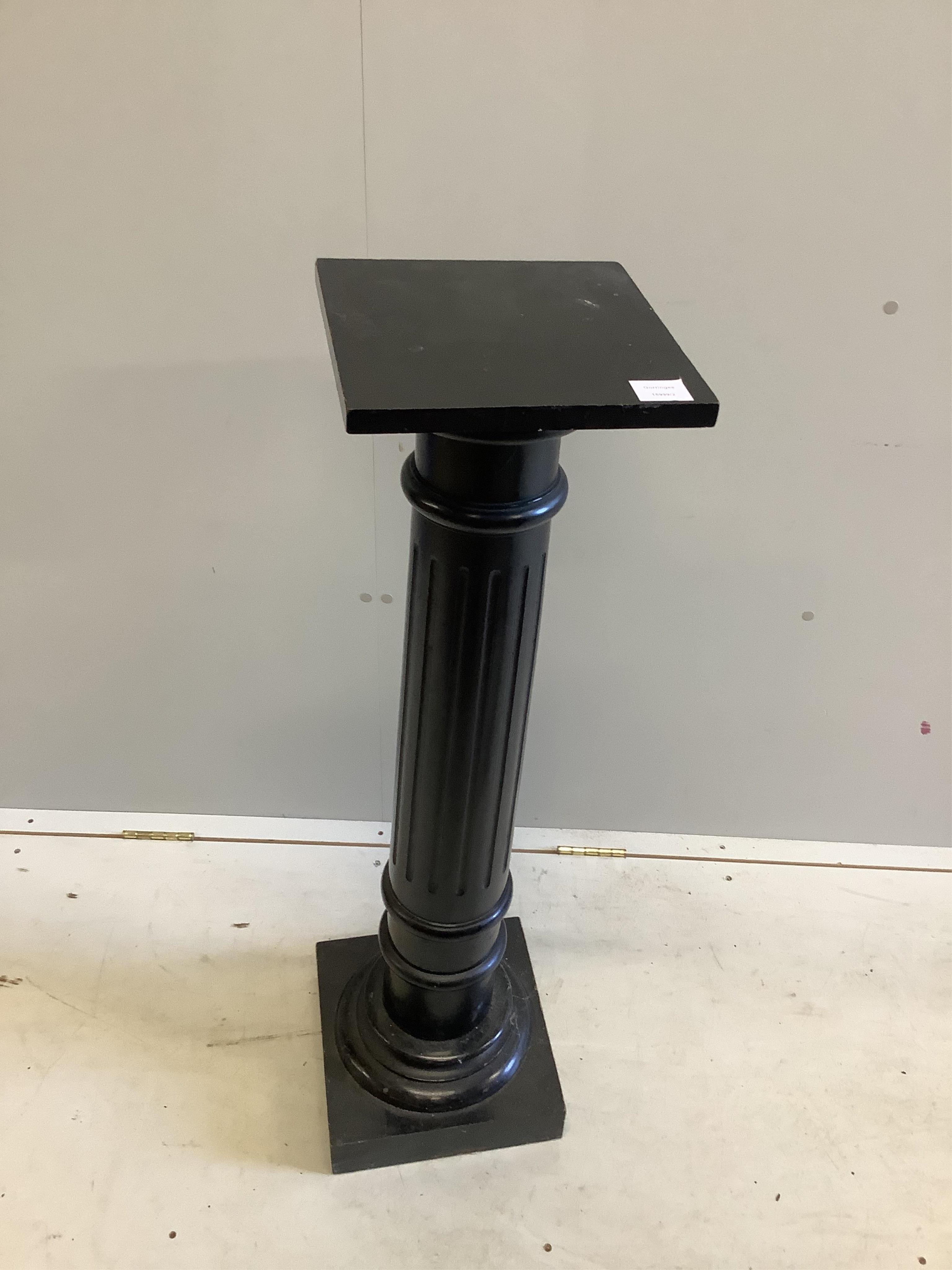 A Victorian ebonised wood pedestal, height 103cm. Condition - fair to good